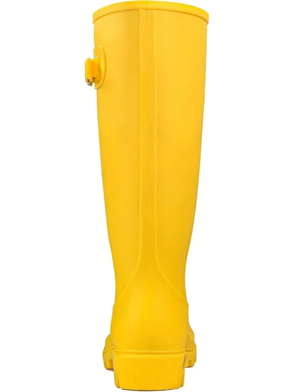 Women's Matte Yellow Tall Waterproof Rain Boots Rubber Wide Calf Garden Boots